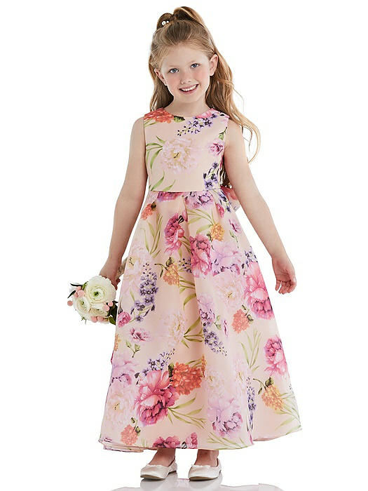 pink floral flower girl dresses