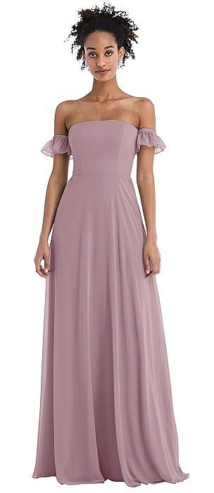 dusty rose bridesmaid dresses off the shoulder