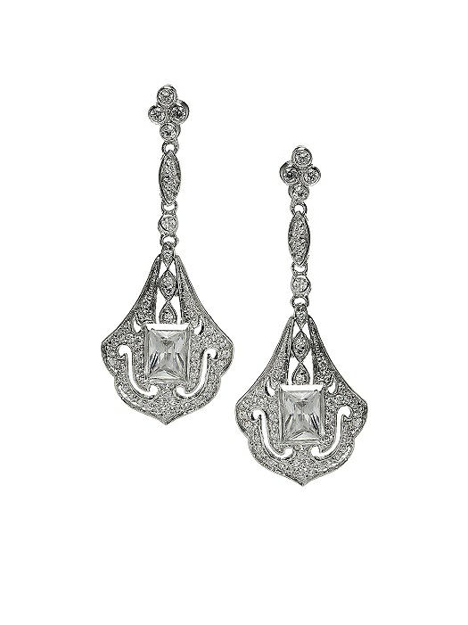 art deco diamond chandelier earrings