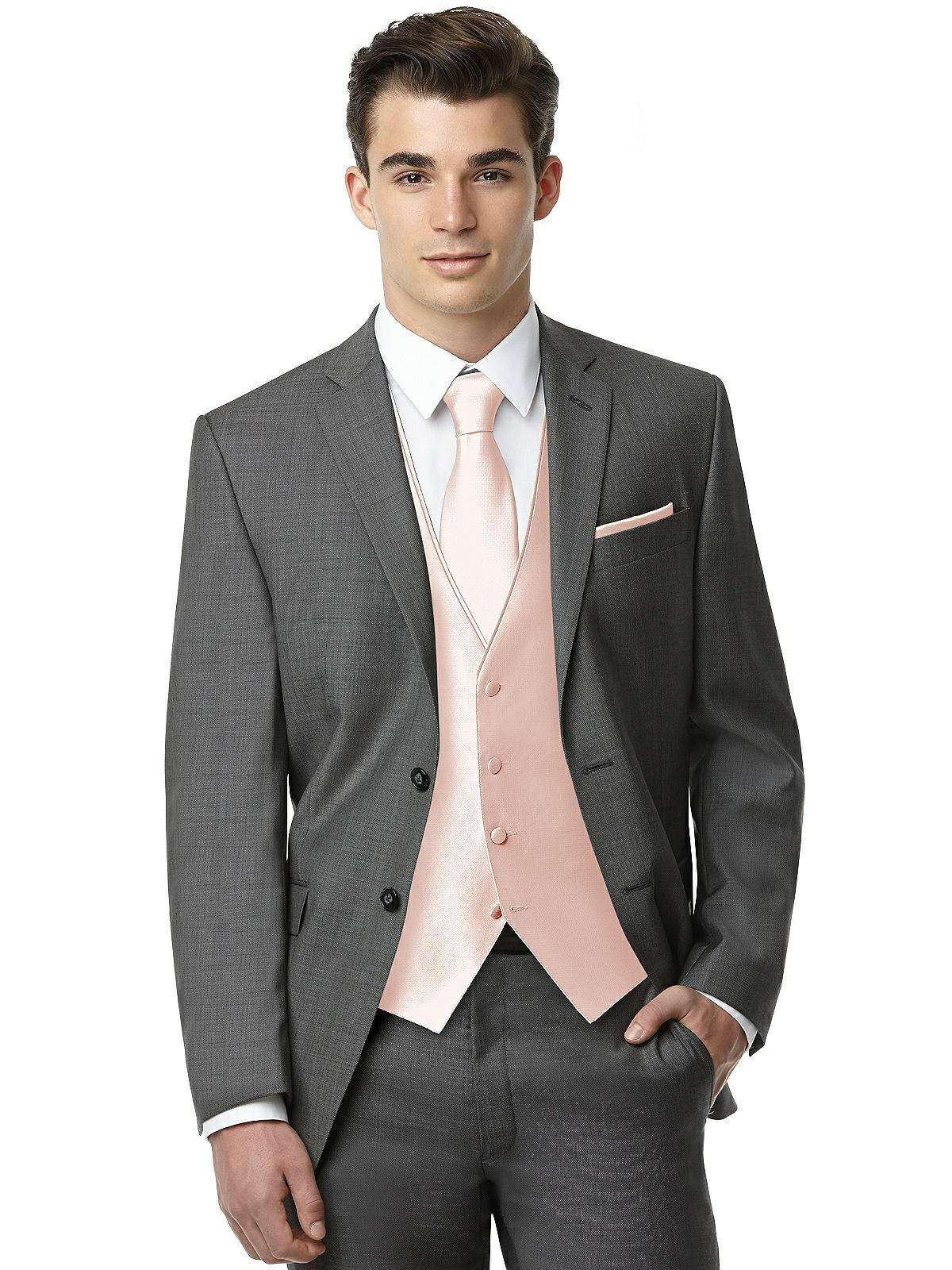 rose gold and grey tuxedo