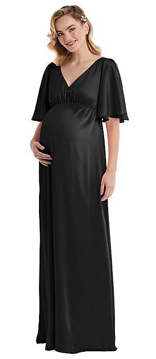 Flutter Bell Sleeve Empire Maternity Dress