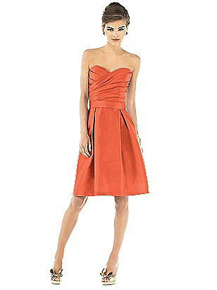 Alfred Sung Dessy Womens Midi Length Strapless Peau De Soie Dress with Sweetheart Neckline Midnight Size 0