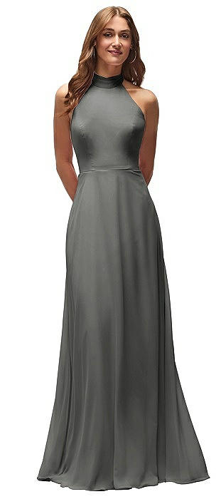 After Six Charcoal Gray Halter 