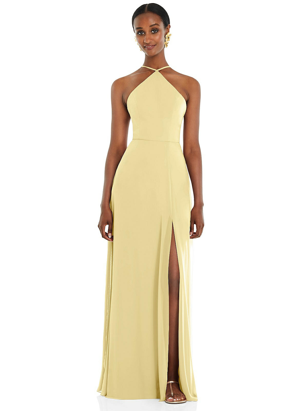 Diamond Halter Maxi Bridesmaid Dress 