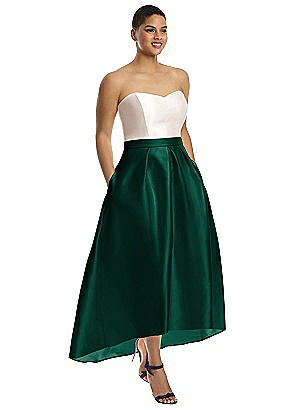 Strapless Satin High Low Bridesmaid 