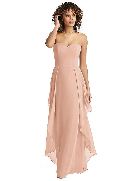 Strapless Chiffon Bridesmaid Dress With 