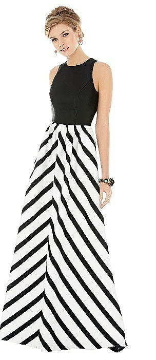 Sleeveless Striped Skirt Maxi Dress with Pockets