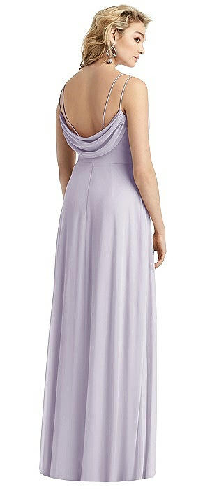 Cowl-Back Double Strap Maxi Dress with Side Slit
