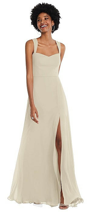 Contoured Wide Strap Sweetheart Maxi Dress
