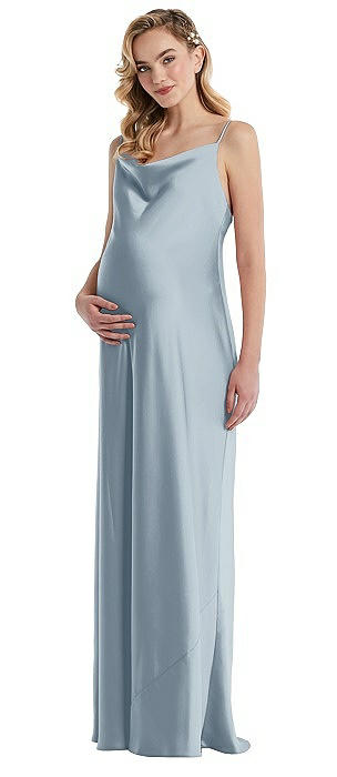 Cowl-Neck Tie-Strap Maternity Slip Dress
