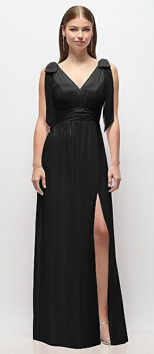 Black Lux Chiffon Bridesmaid Dresses 