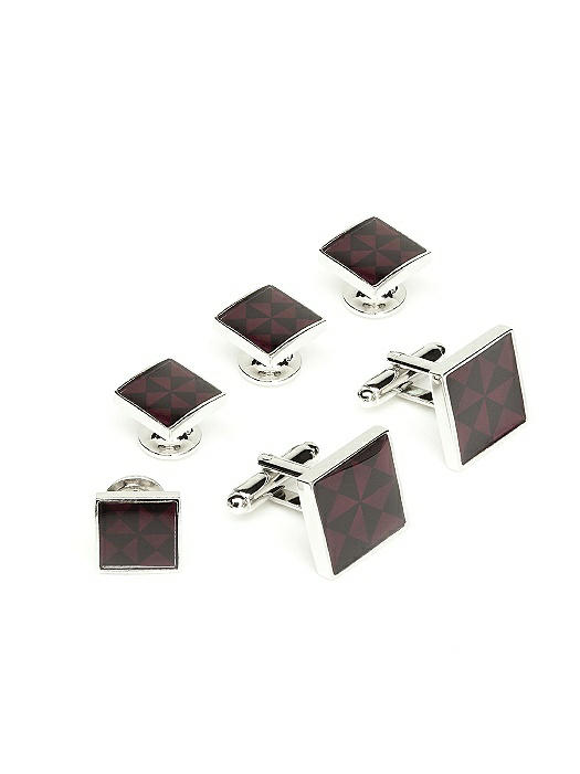 Enamel Cufflinks and Tuxedo Studs Set by After Six
