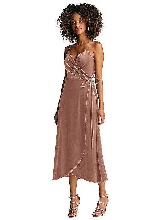 midi wrap bridesmaid dresses