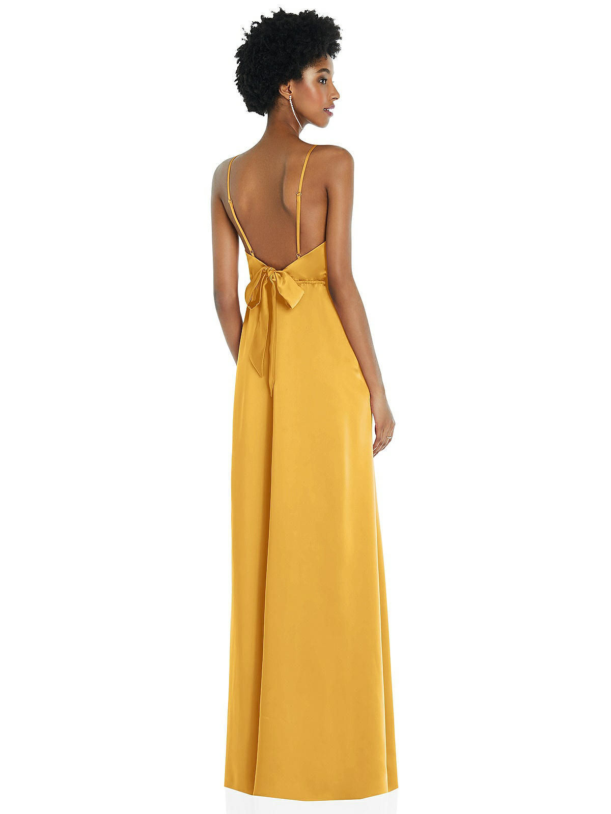 Low Tie-Back Maxi Bridesmaid Dress 