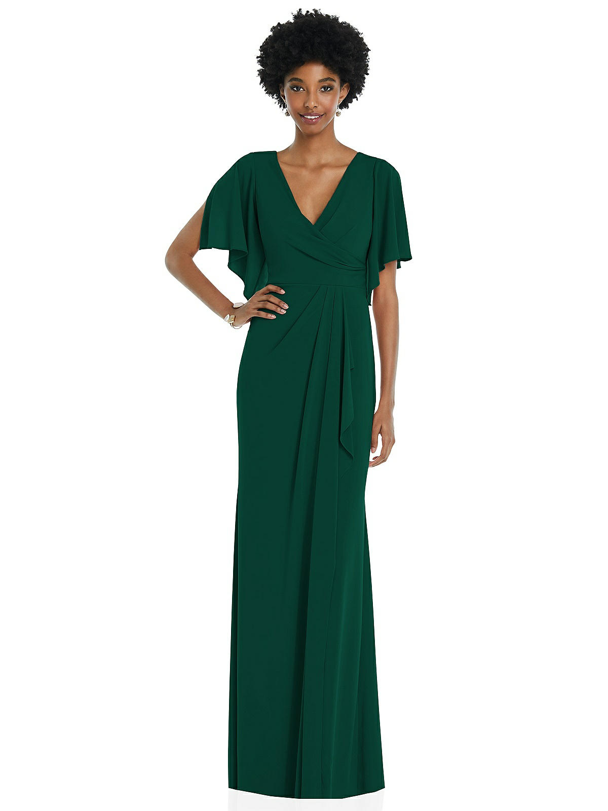 Bridesmaid Dress With Cascade Skirt 
