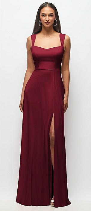 Burgundy Lux Chiffon Bridesmaid Dresses 