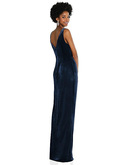 Draped Skirt Faux Wrap Velvet Maxi 