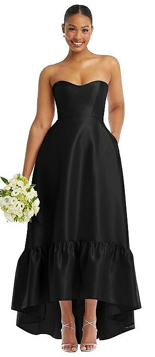 Black Satin Twill Bridesmaid Dresses 