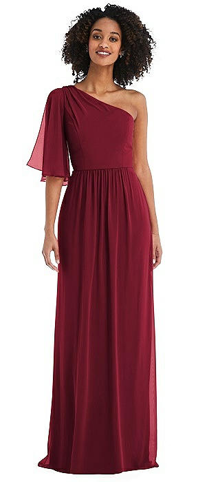 Burgundy Lux Chiffon Bridesmaid Dresses 