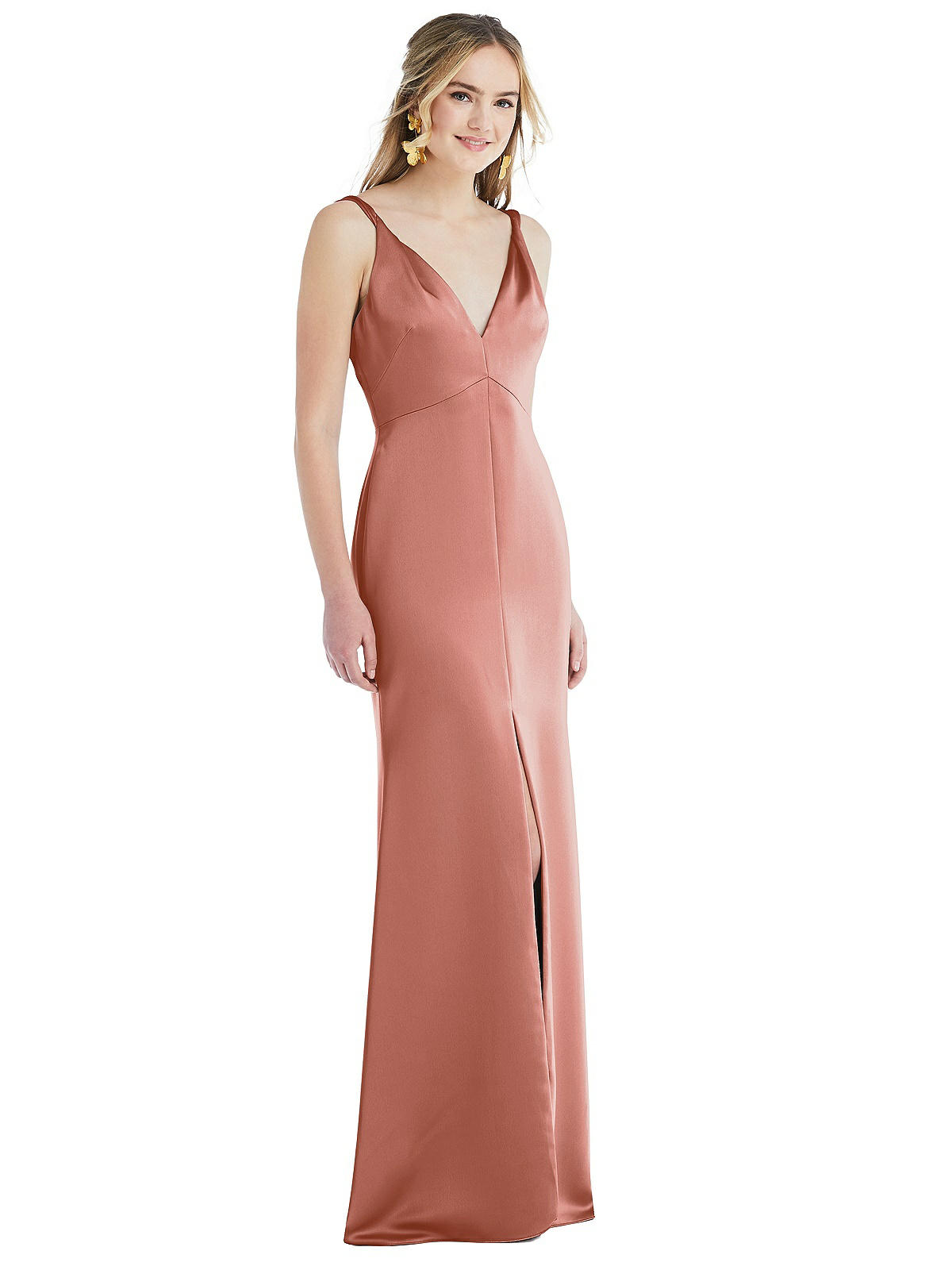 Twist Strap Maxi Slip Bridesmaid Dress 
