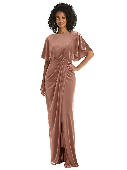 Bridesmaid Dress With Draped Wrap Skirt 