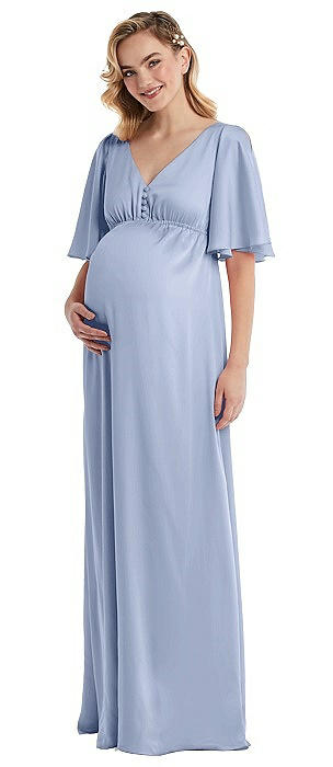 Flutter Bell Sleeve Empire Maternity Dress