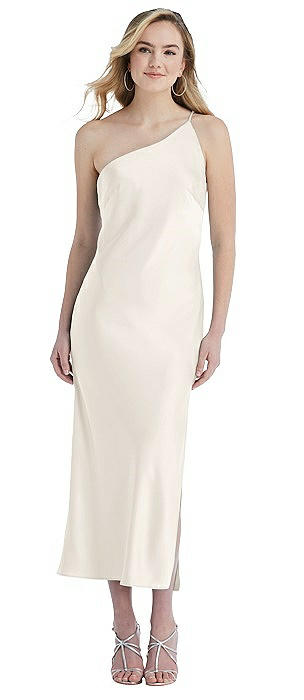 One-Shoulder Asymmetrical Midi Slip Dress