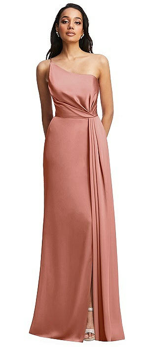 1 shoulder chiffon bridesmaid dress