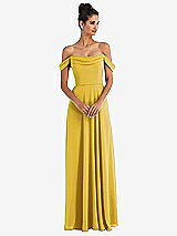 Front View Thumbnail - Marigold Off-the-Shoulder Draped Neckline Maxi Dress