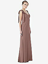 Side View Thumbnail - Sienna Bow-Shoulder V-Back Trumpet Gown