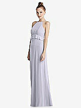 Side View Thumbnail - Silver Dove Bias Ruffle Empire Waist Halter Maxi Dress with Adjustable Straps