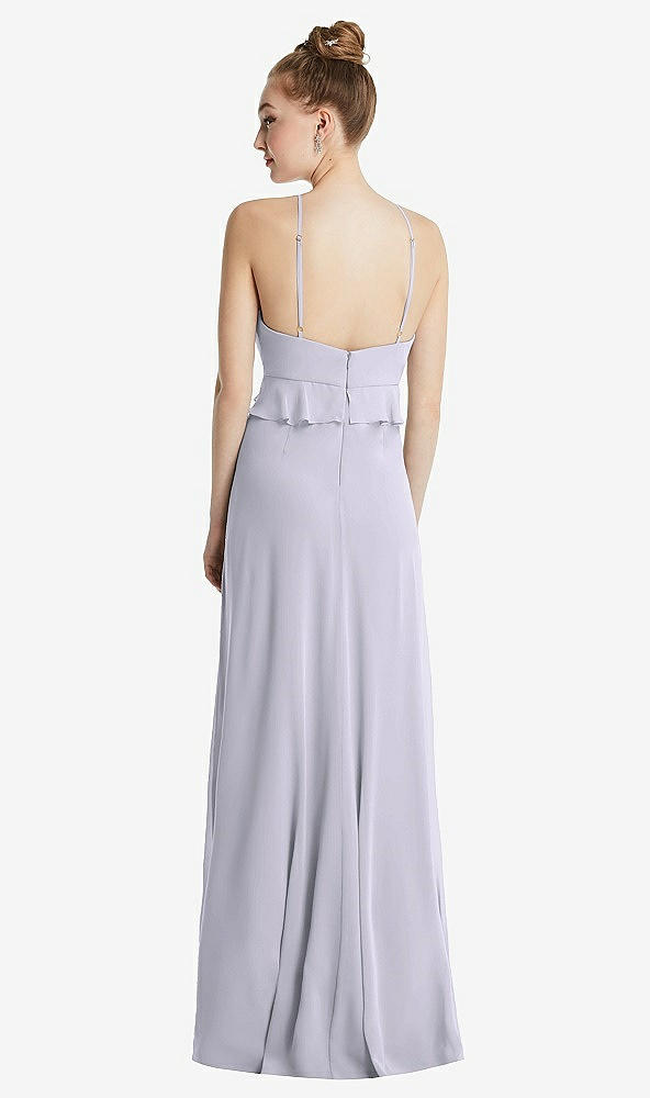 Back View - Silver Dove Bias Ruffle Empire Waist Halter Maxi Dress with Adjustable Straps