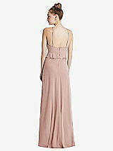 Rear View Thumbnail - Toasted Sugar Bias Ruffle Empire Waist Halter Maxi Dress with Adjustable Straps