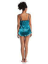 Rear View Thumbnail - Oasis Satin Ruffle-Trimmed Lounge Shorts with Pockets - Cali