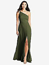 Front View Thumbnail - Olive Green Bella Bridesmaids Dress BB130