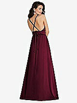 Alt View 1 Thumbnail - Cabernet Deep V-Neck Shirred Skirt Maxi Dress with Convertible Straps