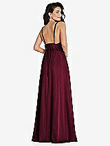 Rear View Thumbnail - Cabernet Deep V-Neck Shirred Skirt Maxi Dress with Convertible Straps
