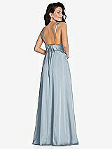 Rear View Thumbnail - Mist Deep V-Neck Shirred Skirt Maxi Dress with Convertible Straps