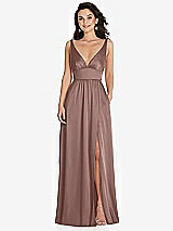 Front View Thumbnail - Sienna Deep V-Neck Shirred Skirt Maxi Dress with Convertible Straps
