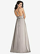 Alt View 1 Thumbnail - Taupe Deep V-Neck Shirred Skirt Maxi Dress with Convertible Straps