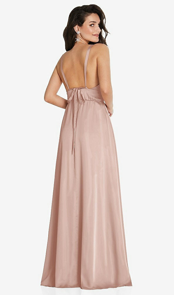 Back View - Toasted Sugar Deep V-Neck Shirred Skirt Maxi Dress with Convertible Straps