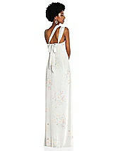Alt View 2 Thumbnail - Spring Fling Draped Chiffon Grecian Column Gown with Convertible Straps