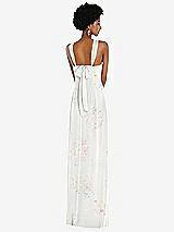 Rear View Thumbnail - Spring Fling Draped Chiffon Grecian Column Gown with Convertible Straps