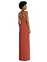 Alt View 4 Thumbnail - Amber Sunset Draped Chiffon Grecian Column Gown with Convertible Straps