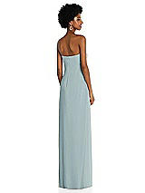 Alt View 4 Thumbnail - Morning Sky Draped Chiffon Grecian Column Gown with Convertible Straps