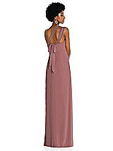 Alt View 2 Thumbnail - Rosewood Draped Chiffon Grecian Column Gown with Convertible Straps