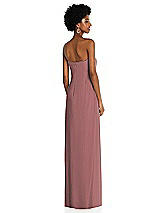 Alt View 4 Thumbnail - Rosewood Draped Chiffon Grecian Column Gown with Convertible Straps