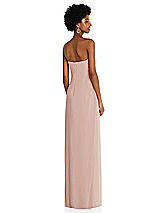 Alt View 4 Thumbnail - Toasted Sugar Draped Chiffon Grecian Column Gown with Convertible Straps
