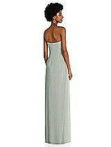 Alt View 4 Thumbnail - Willow Green Draped Chiffon Grecian Column Gown with Convertible Straps