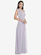 Side View Thumbnail - Moondance Draped One-Shoulder Maxi Dress with Scarf Bow